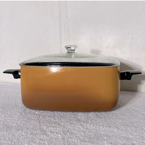 West  Bend Slo Slow Cooker 6 qt Harvest Gold Brown Replacement Kettle Pot W Lid